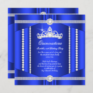 Convites Elite Royal Blue Princess Quinceanera Diamond