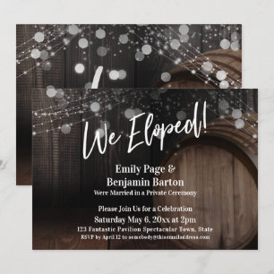 Convites Elogiamos o barril de madeira e a recepção das l