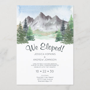Convites Eloped Mountain Watercolor