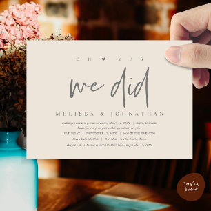 Convites Elopement de Casamento, ah sim nós fizemos