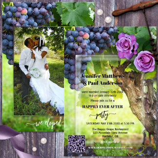 Convites Elopement Wine Pensou Na Foto De Casamento