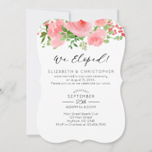 Convites Elopemento De Casamento Floral Rosa