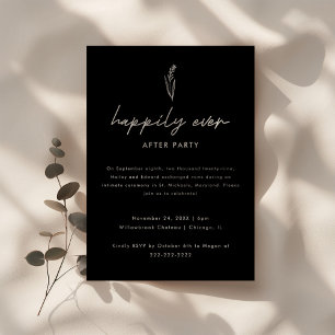 Convites Elopemento de Foto e Recepção de Casamento Negro M