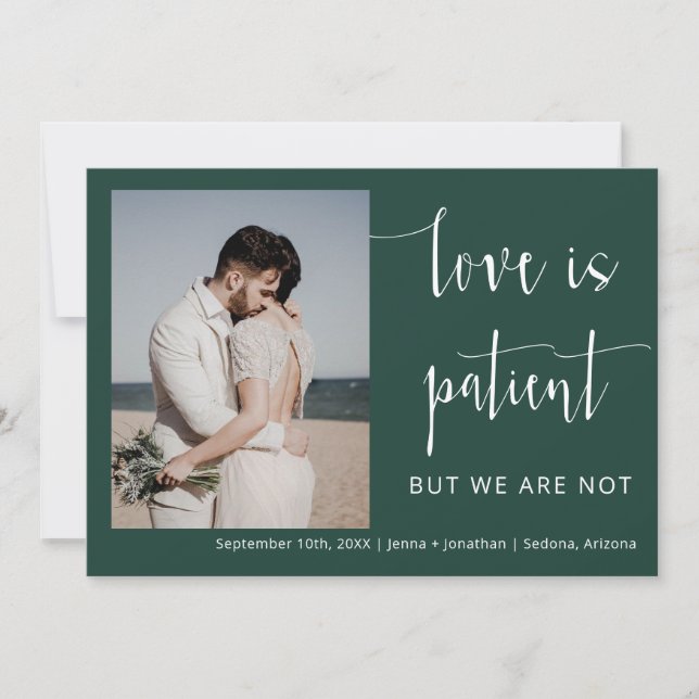 Convites Elopemento de Fotografias Moderno e Minimalista Em (Frente)