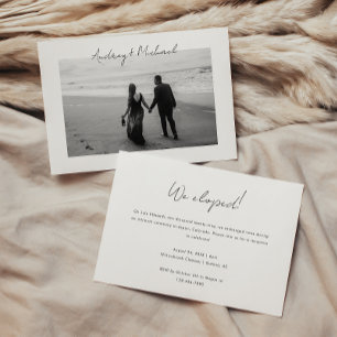 Convites Elopemento de fotos e Recepção de casamento minima