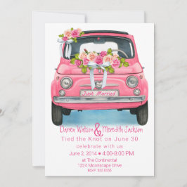 Convites Elopete de Recem casados Rosa de Aquarela