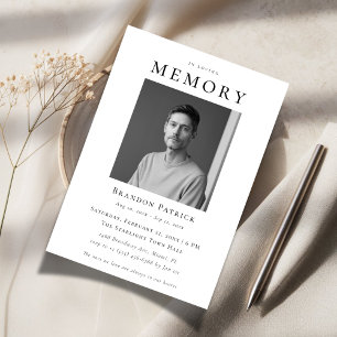Convites Em Adorando Memória, Foto Funeral Digital Simples