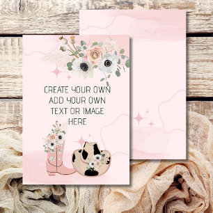 Convites Em Branco Adicione Seu Próprio DIY Western Cowgirl