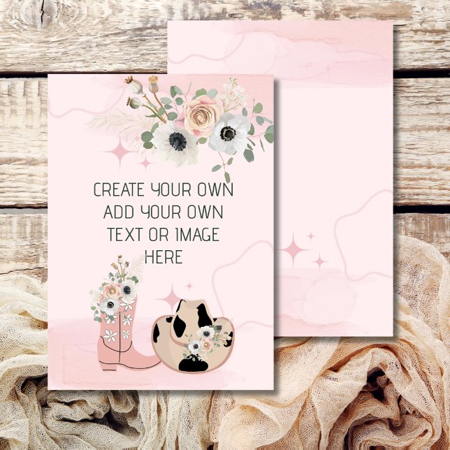 Convites Em Branco Adicione Seu Próprio DIY Western Cowgirl (Criador carregado)