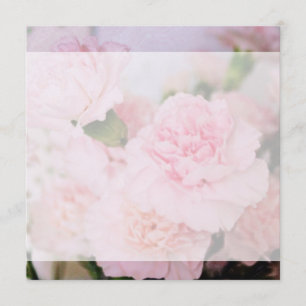 convites em branco para festas com flores de cravo