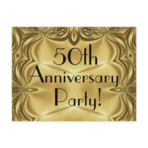 Convites em Cartões-Postais Elegant Gold para Boda