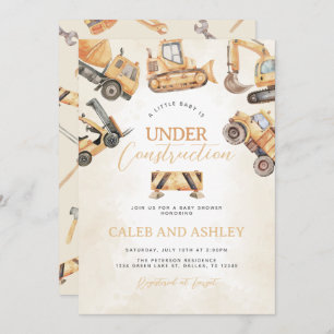 Convites Em Chá de fraldas de Construção