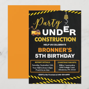 Convites Em Construção Aniversário