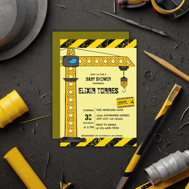 Convites Em Construção, Chá de fraldas de gruas torres (Criador carregado)