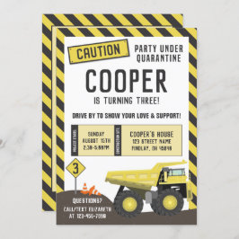 Convites Em Construção, Dump Truck Birthday Drive By