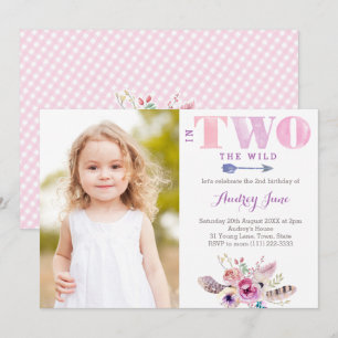 Convites Em Duas Fotos Do segundo aniversário Da Boêmia S