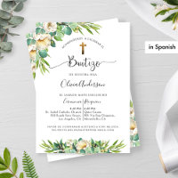Em Espanhol, Verde, Batismo Floral Amarelo Branco