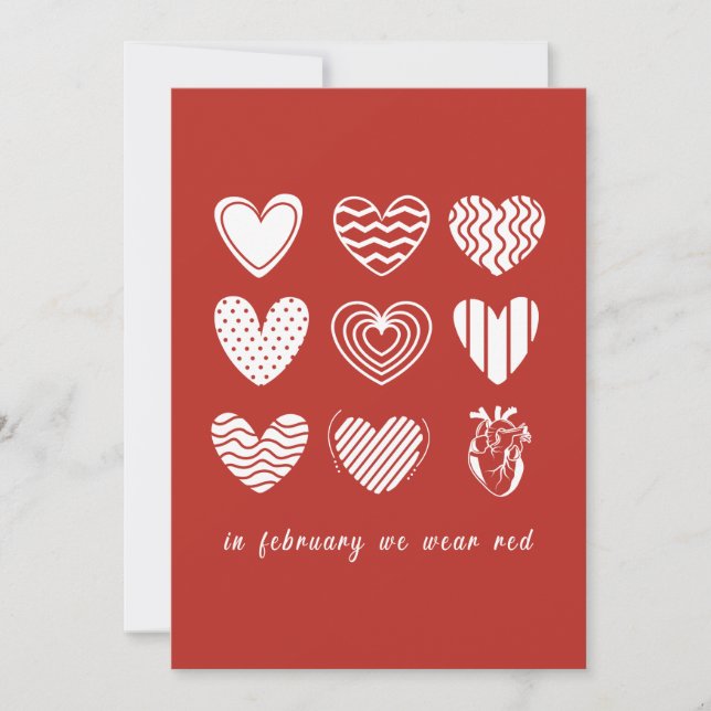 Convites Em fevereiro, vamos à consciência da doença cardía (Frente)