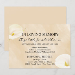 Convites Em Memória Amorosa | Funeral | Lírios Aquarela