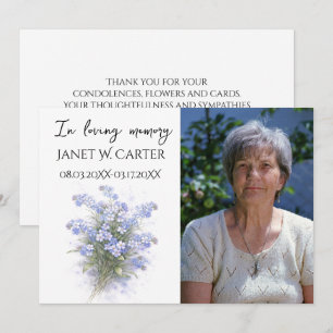Convites Em memória carinhosa Floral Funeral Forget Me Not