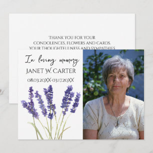 Convites Em Memória Carinhosa Lavanda Roxa Floral Funeral