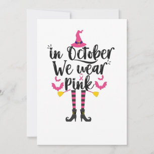 Convites Em outubro Vestimos Presente De Bruxa Cancer Rosa