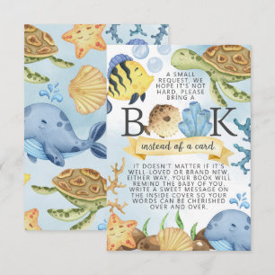 Convites Em Sea Books for Baby Request Card Insert (Livros 