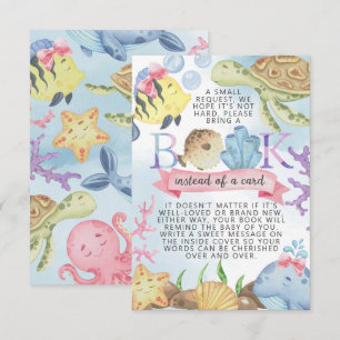 Convites Em Sea Books for Baby Request Card Insert (Livros 