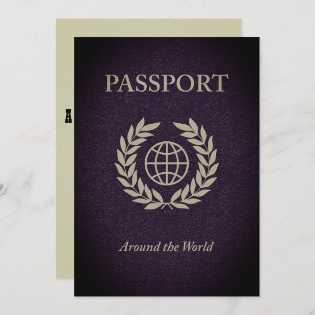 Convites em todo o mundo passaporte (Frente/Verso)