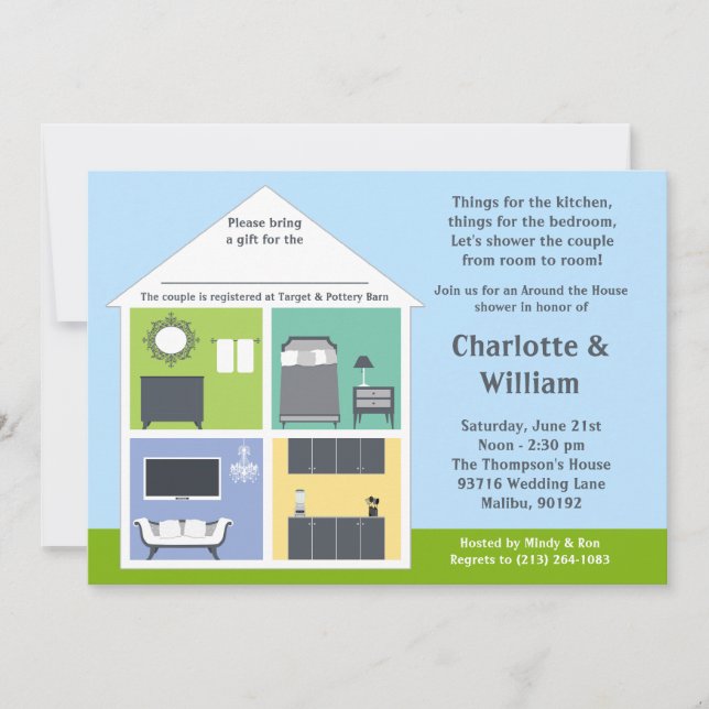 Convites Em torno do chá de panela do chá da casa (Frente)