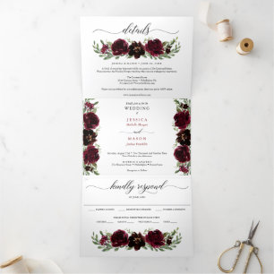 Convites em três folhas para Casamento outono de