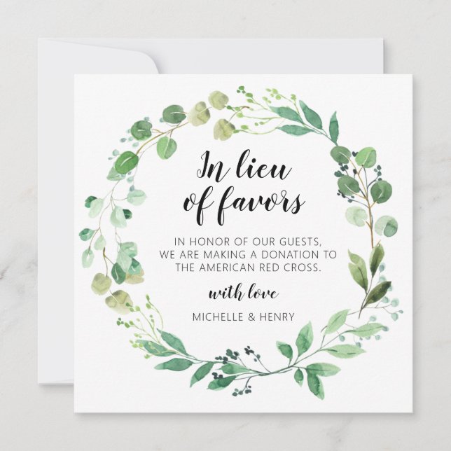 Convites Em Vez de Favorecer Sinal de Dádiva de Casamento (Frente)