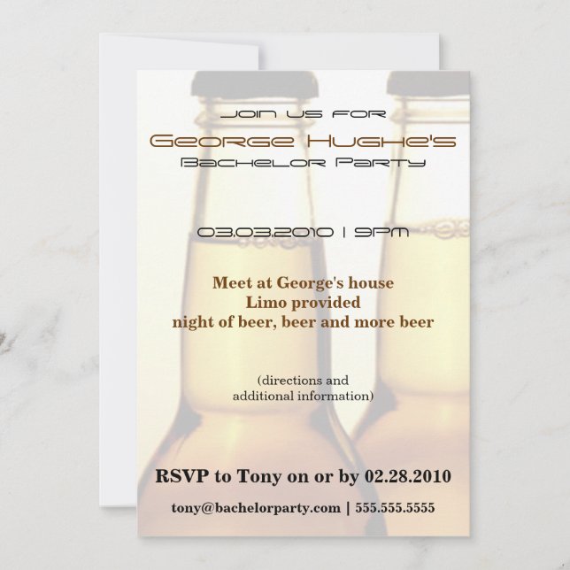 Convites Embalagens para o Solo de Cerveja (Frente)