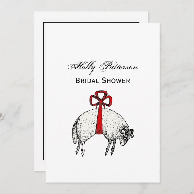 Convites Emblem de repouso de ovelhas com velo heráldico (Frente/Verso)