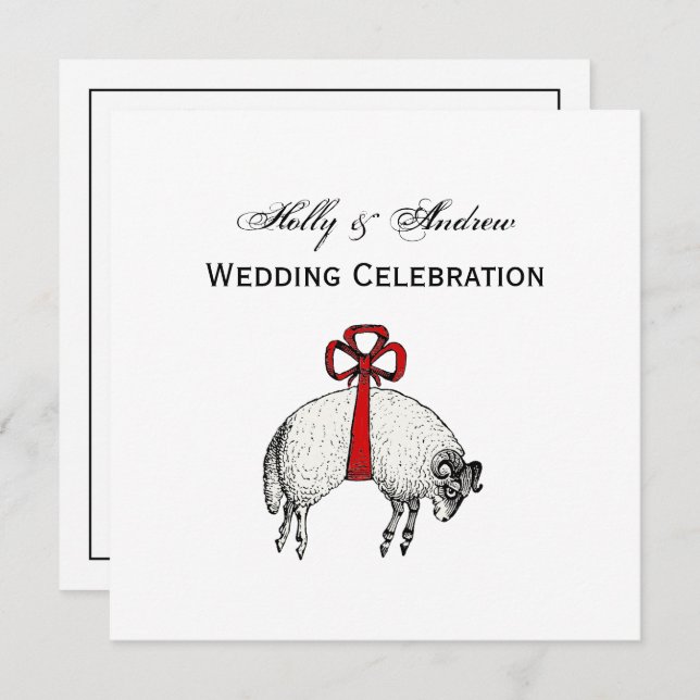 Convites Emblem de repouso de ovelhas com velo heráldico (Frente/Verso)