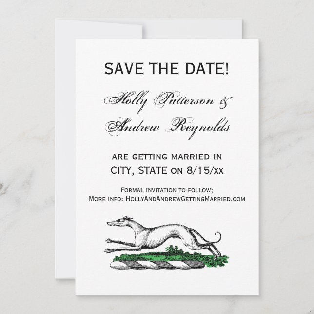 Convites Emblem de Tremor Greyhound com Crest Heráldica (Frente)