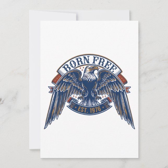 Convites Emblema de Águia com Faixa Born Free, Águia Majest (Frente)