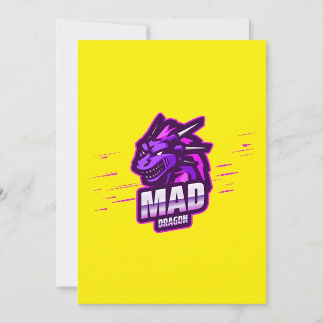 Convites Emblema de Jogos Cyber Dragon | Logotipo Mitológic (Frente)