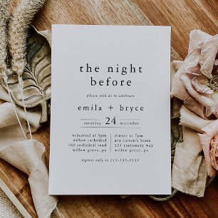Convites EMELIA Rustic Na Noite Antes Do Janto De Ensaio