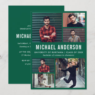 Convites Emerald   6 Festa de formatura de quadro de fotos