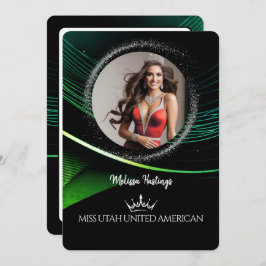 Convites Emerald Dust Premium Pageant Promo Card
