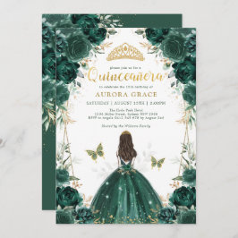 Convites Emerald Encantada Forest Quinceañera Princess