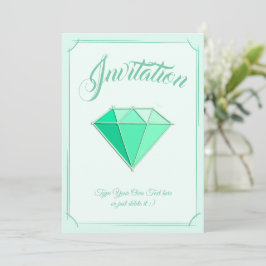 Convites Emerald Gemstone. Jóias. 55 Aniversário de Casamen