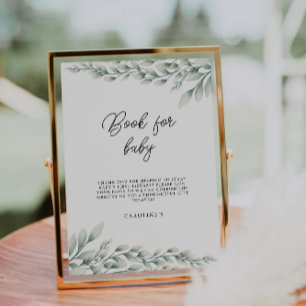 Convites Emerald Green Book for Baby Sign, Chá de fraldas