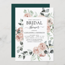 Emerald Green Chá de panela Floral Greenery