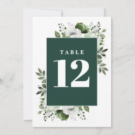 Convites Emerald Green Country Floral Table Number