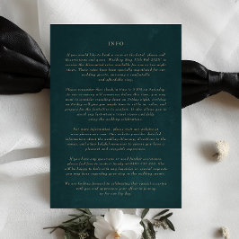 Convites Emerald Green Details Extra Info 5 x 7 Enclosure