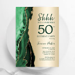 Convites Emerald Green Dourado Agate Surpresa 50º aniversár<br><div class="desc">Emerald Green e ouro agitam a surpresa do 50º convite de aniversário. Elegante design moderno com aquarela agate marble geode background, faux glitter gold e typografia script font. Trendy convida o cartão perfeito para uma comemoração de dia das mulheres na moda. Impressos convites Zazzle ou modelo de impressão digital instantânea...</div>