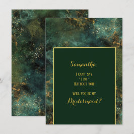 Convites Emerald Green & Dourado Você Será Minha Porta-Voz