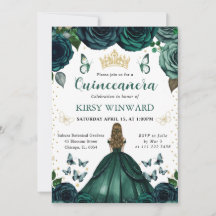 Emerald Green Dress Blonde Princess Quinceanera